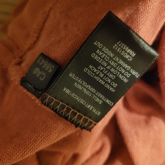 Sanctuary Pinkish Red Linen Blend Tee with Front Pocket - Picture 4 of 6